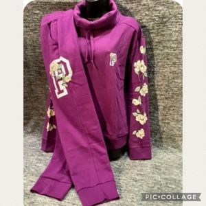 Victoria's Secret PINK outfit Cowl neck and
matching joggers size large VS rare